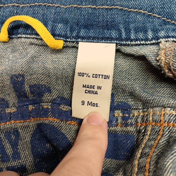 OshKosh B'gosh Baby 9 Months Denim Jean Trucker Jacket Blue Unisex Classic Snap - Picture 6 of 7